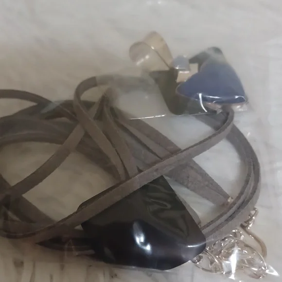 Jay King Lapis and Blue Agate Pendant with Suede Cord Necklace NEW - Picture 7 of 8